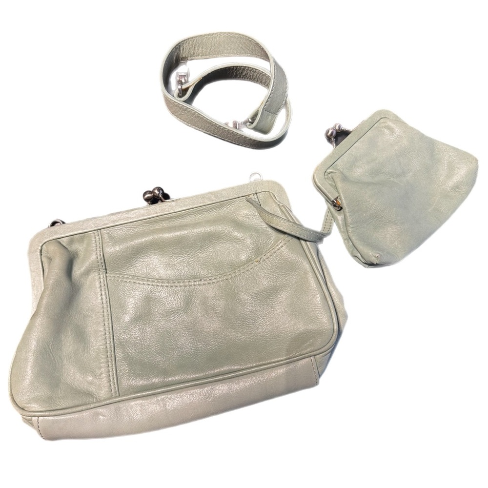 Elegant mint green faux Leather Women's Bag Set